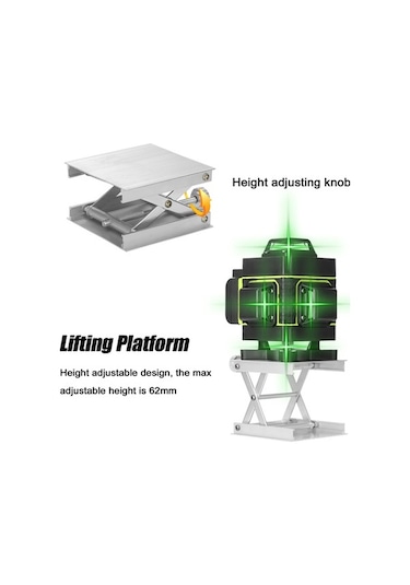 Pazly Yüzey Yükseklik, Platformu Kaymaz Kaldırma Hafif Ayarlanabilir Alüminyum 62mm - Wp