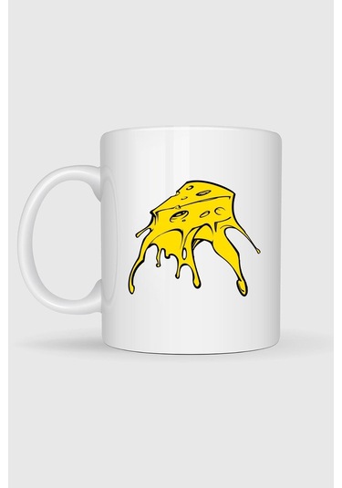 Nachos İsviçre Peyniri Çedar Sosu Baskılı Kupa Bardak Beyaz