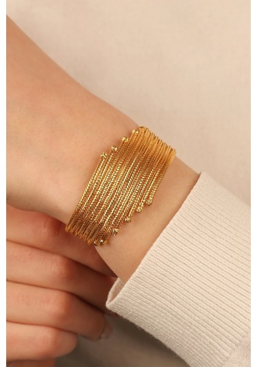 Çgkmücevherat Kalze Sıralı Dorikalı Altın Bileklik Klzblkk9 Sarı Sarı Altın