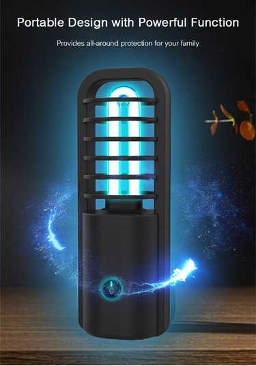 Uv Işık Şarj Edilebilir Ultraviole Işık Taşınabilir Uv Lamba Ultraviole Ve Ozon Temizleme Işığı Mobil Ultraviole Lamba Siyah