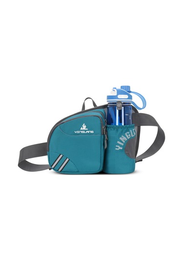 Jeemson Göğüs Mavisi Spor Bel Çantası, Koşu Dağcılık İçin Nylon Materyal, Su Bardaklı, Hafif Ve Konforlu, Telefon Anahtar Cüzdan Taşıma, Unisex Tasarım Koyu Mavi