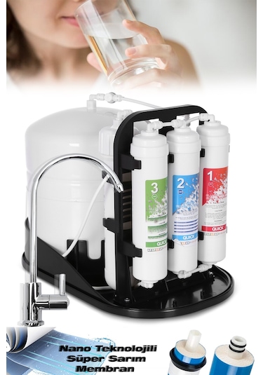Sumarkt S-max 10 Aşama 12 Lt Metal Tanklı Süper Membran Teknolojili Mineralli Pompalı Su Arıtma Cihazı