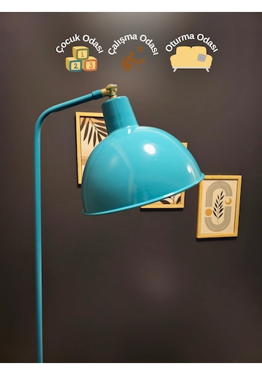 Dolce Turkuaz Lambader Hareketli Başlık Modern Dekoratif Meta... Turkuaz