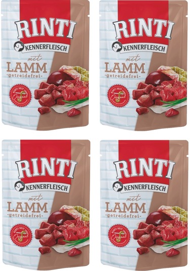 Rinti Pouch Kuzu Etli Köpek Yaş Mama 4 x 400 G