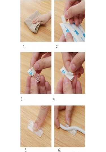 20 Adet Kablo Düzenleyici Duvar Fayans Cam Kablo Tutucu Yapışkanl