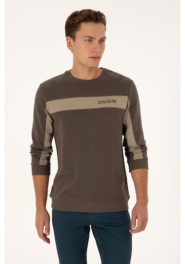 U.s. Polo Assn. Erkek Vizon Sweatshirt 50316354-vr052 Vızon