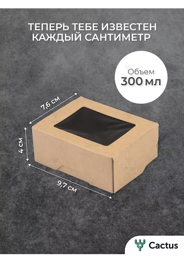 Cactus Pencereli Kraft Kutu 215129698 100 adet