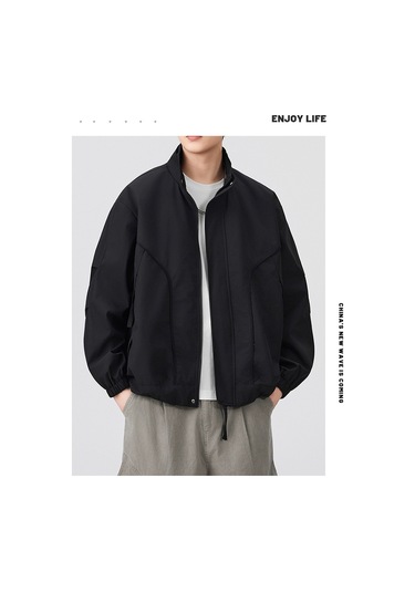 Snapbuy Rahat Ve Şık Düz Yakalı Erkek Ceketi Siyah