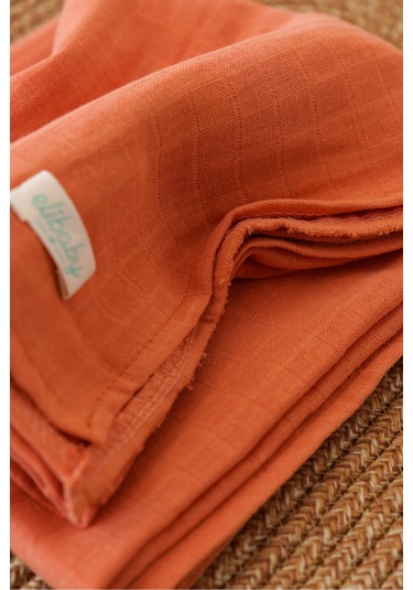 Organik Pamuk Çift Katlı Müslin Örtü Tarçın 75x85 CM Tarçın