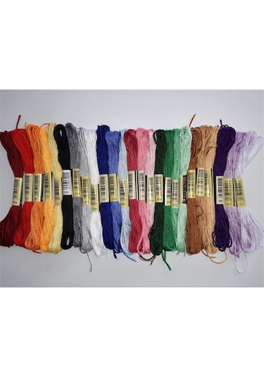Almila 25 Adet Muline 8 Metre 6 Kat Farklı Renk Kanaviçe Nakış Ip