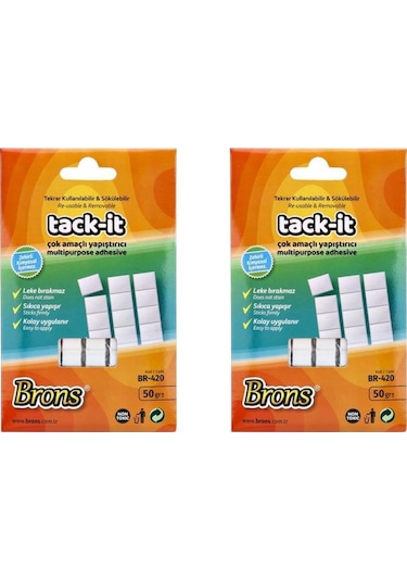 Brons Tack-It Beyaz Hamur Yapıştırıcı 50 G - 2 Adet