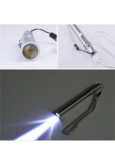 Hemşireler İçin 3'lü Usb Kalem Fener Led El Feneri, Paslanmaz Çelikten Üretilmiş Tıbbi El Feneri, Şarj Edilebilir Mini Lamba, Klipsli Pratik Kalem Fener