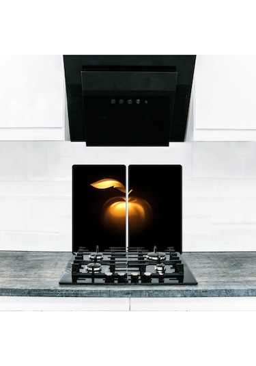 Ocak Arkası Koruyucu ve Kesim Tablası Apple  (80cm x 52cm) 2 Par