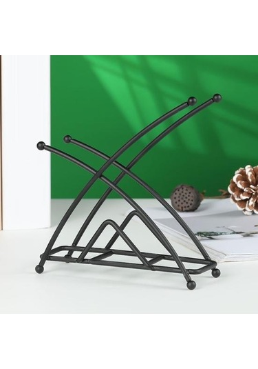 Soğuk Siyah Ayakta Metal Doku Tutucu Geometrik Ağır Demir Yemek Masası Kağıt Havlu Peçete Klip Dağıtıcı Organizatör Ev Otel Mutfak Malzemeleri