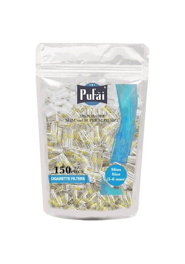 Pufai Slim & Super Slim Katran Süzen Filtreli Ağızlık 5 - 6 MM 150'li x 3 Paket