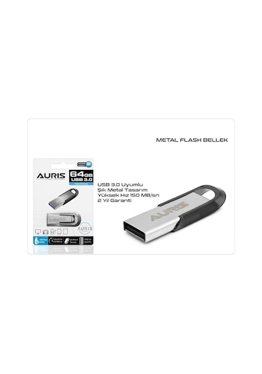 Auris 64 GB USB 3.0 Metal Flash Bellek