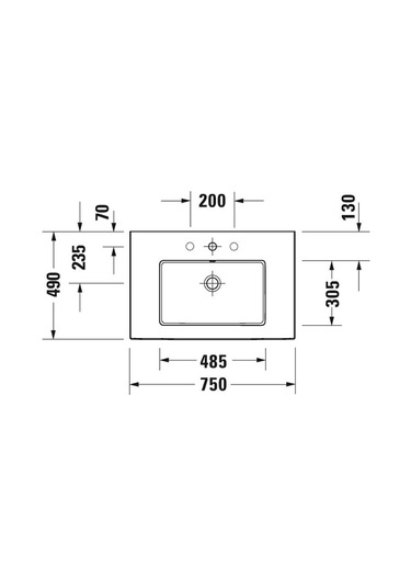 Duravit White Tulip Etajerli Lavabo 75 CM + Lavabo Bataryası Medium
