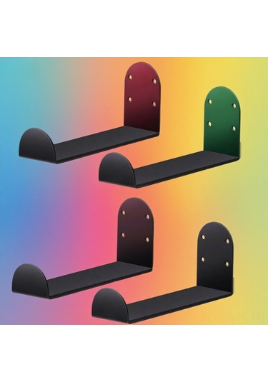 Vkemall Demir Çok Amaçlı Duvarlı Askı, 4 Adet, Yoga Matı-snowboard-surfboard Saklama, Vida İle Sabitlenir, Sağlam Montaj Siyah