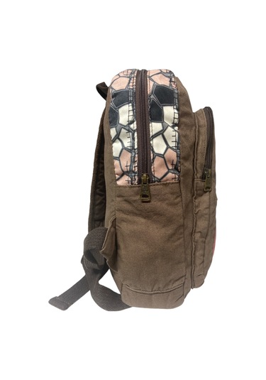 Kaliteli Renkli Vintage Salaş Disayn Günlük Sırt Gezi Okul Seyahat Çantası 28 Cm X 37 Cm Kahverengi
