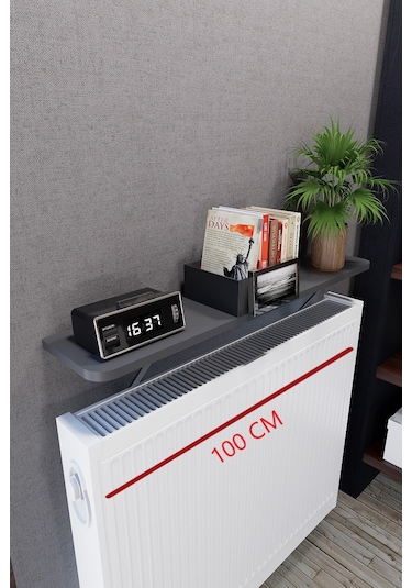 Mirobi Soravel Petek Üstü Uçan Raf Dresuar Kalorifer Peteği Rafı Antrasit