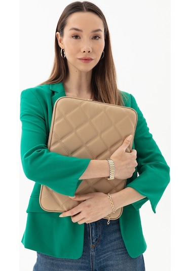 Kapitone Laptop Kılıfı 15.6 & 16 İnç Vizon