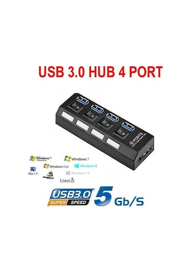 4 Port Usb Çoğaltıcı Çoklayıcı Hub Usb 3.0 Çoklama Pc Laptop