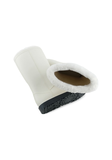 Gezer Kadın Kışlık Pvc İçi Sıcak Astarlı Su Geçirmez Çizme Bej