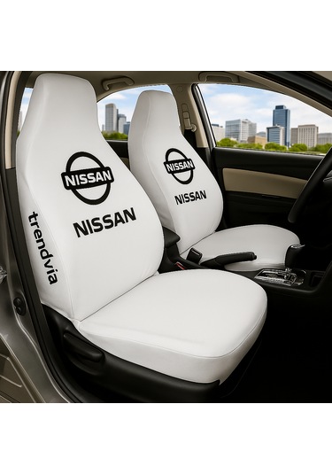 Nissan Araçlara Uygun Penye Kumaş Ön Arka Oto Koltuk Kılıfı - Servis Tipi Oto Kılıf Takımı Beyaz