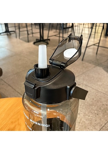 Gybl4503 2000ml Samanlı Büyük Kapasiteli Açık Hava Sporları Su Şişesi, Özellik: Yeşil+çıkartmalar Diğer