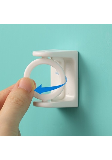 Sones 2 Adet / Paket Döner Daire Üçgen Halka Teleskopik Çubuk Kancası Pervane Sabit Braket, Renk: Beyaz Yapışkan Model Çok Renkli