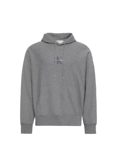Erkek Rahat Kalıp Kapüşonlu Sweatshirt - Gri Melanj B30 Grey Heather