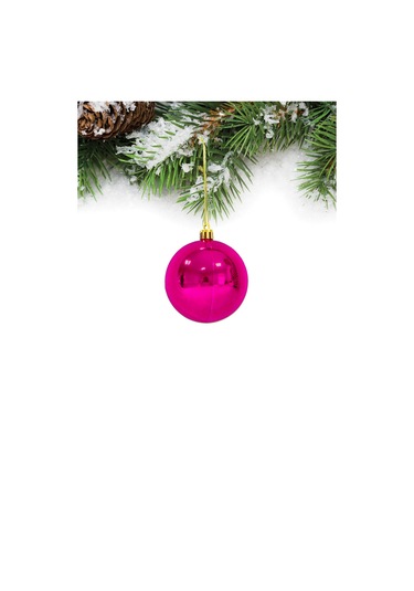 Yılbaşı Çam Ağacı Süsü Fuşya Top 6 Cm 6'lı