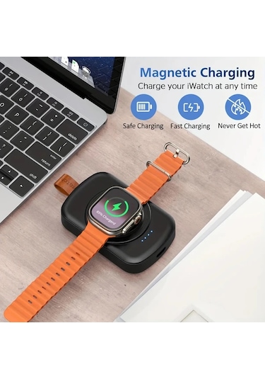 Xuweiwei Siyah X27 Akıllı Saat Şarj Tabanı Hızlı Şarj Manyetik Kablosuz Taşınabilir