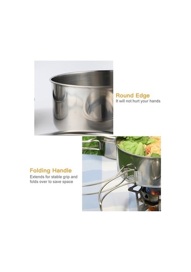 Ulzyvf Ve Seti Reedark Kamp Çelik 4 - Br Gümüş, Dayanıklı Pişirme Piknik Aksesuarı Gümüş