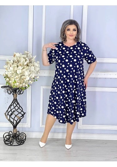 Adenashop Günlük Büyük Kıyafet A-kesim Elbise 445402452