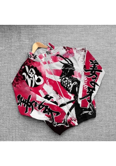 Modasize Unisex Dijital Baskılı Paraşüt Rüzgarlık - Renkli Çok Renkli