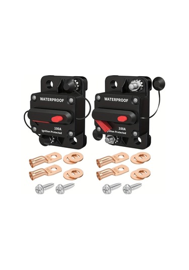 Xuweiwei 40a 2 Adet Yeniden Ayarlanabilir Devre Kesici 12v Dc Denizcilik Sınıfı 100 Amper Otomatik Sıfırlama Sigortası Bakır Bağlantı Noktalı