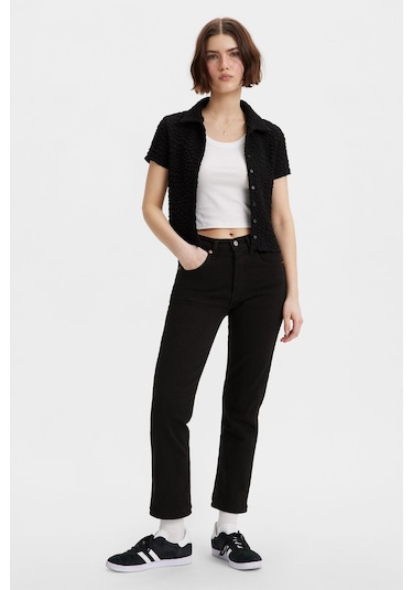 Levi'S Kadın Siyah 501 Crop Yüksek Bel Jean