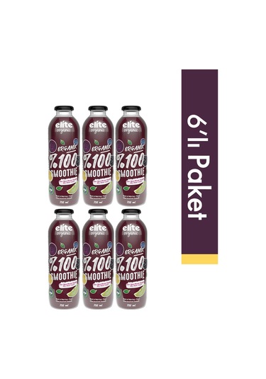 6'lı Organik %100 Smoothie Mor 700 Ml