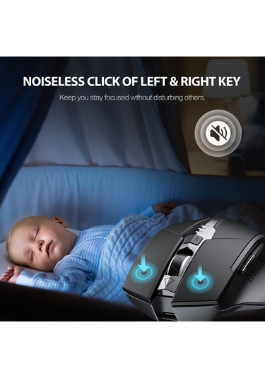 Inphic M6P Kablosuz Ergonomik 2.4G Sessiz Pil Göstergeli Mouse