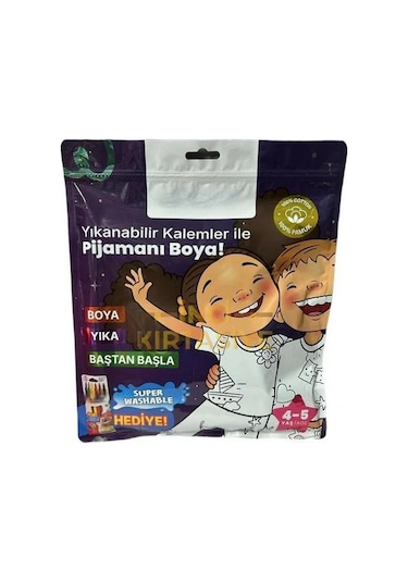 Mey İthalat Kalem Hediyeli Boyanabilir Pijama 4-5 Yaş Çok Renkli