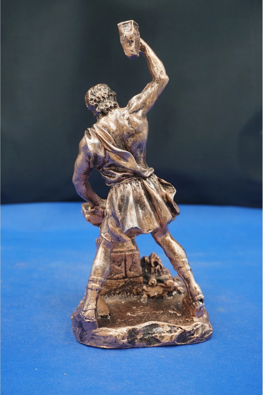 Hephaestus Ateş Tanrısı Heykel Biblo Mitolojik Heykel Özel Tasarım 22 Cm Ev Dekor Aksesuar Bronz