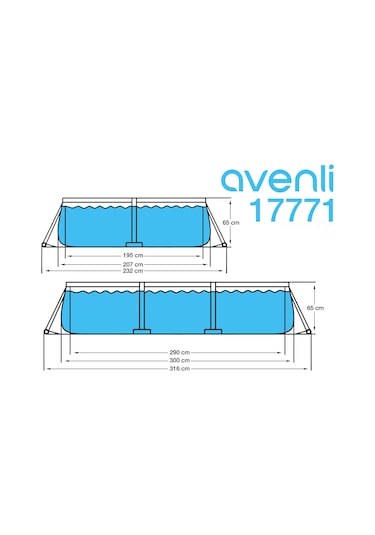 Dikdörtgen Prefabrik Havuz 300 Cm X 207 Cm X 66 Cm Gri 17771 Jl617