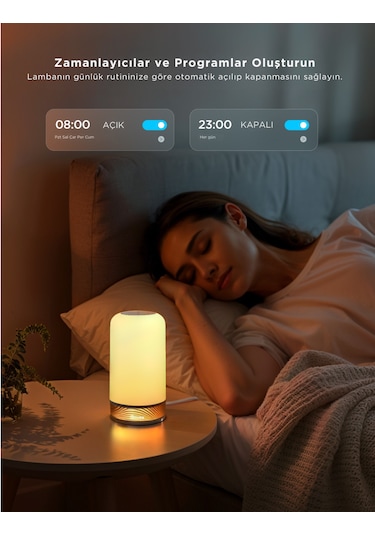 Govee Masa Lambası 2 RGBICWW H60223D1 Matter Alexa Google Asst. Destekli Yarı Şeffaf