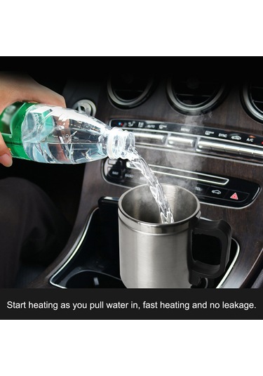 Konesam 12v Araç Isıtmalı Termos Bardak, Paslanmaz Çelik, 300ml Hacim, 15 Dakikada 75 C'ye Isıtma, Sıcaklık Saklama, Damlama Yok, Pratik Kullanım