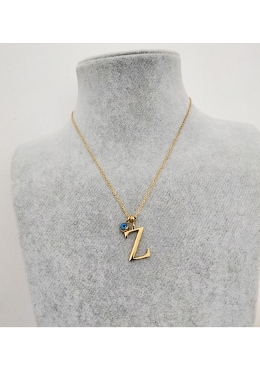 Kadın Nazar Boncuklu Çelik Z Harf Kolye 775015