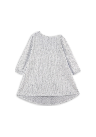 Denokids Gri Kız Çocuk Asimetrik Örme Elbise Renkli