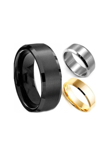 Gümüş Sıcak Paslanmaz Çelik Yüzük Band Titanyum Gümüş Siyah Altın Erkekler 9 Gümüş