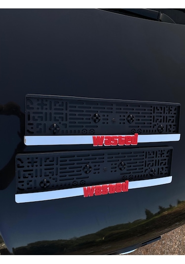 Wasted Plakalık 2li Oto Araba Aksesuar 2 Adet Plakalık Universal