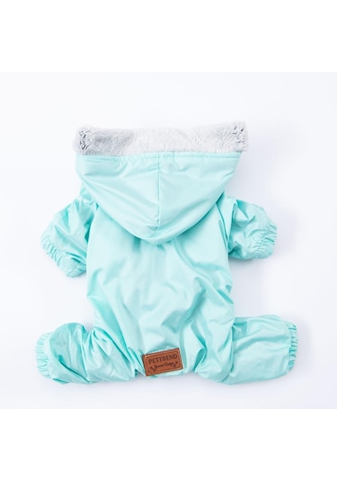 Pettrend Mint Kürklü Tulum Küçük Irk Köpek Yağmurluğu